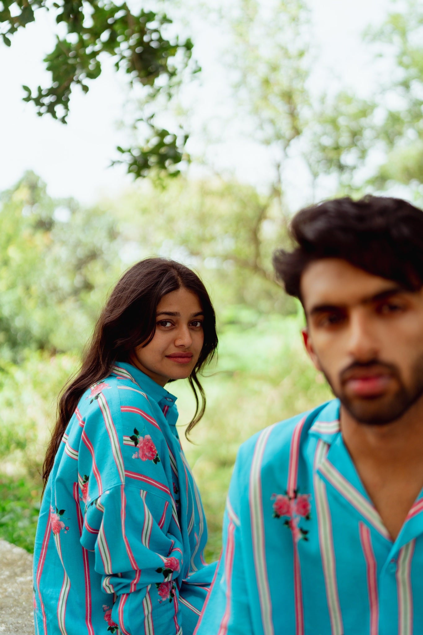 TREEJM's "Rangeela" blue shirt, made of hand-woven cotton, pairs oversized blue stripes with top-tier comfort, ideal for any event. Shop now!